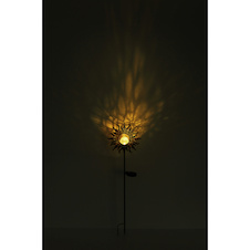 Solární svítidlo, plast černý, zlatý, imitace prasklého skla, RGB měnič barev, včetně baterie AAA 300mAh 1.2V, IP44, DxŠxV:225x100x335mm, včetně RGB LED 0.06W 3V