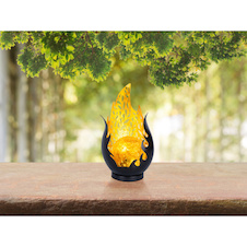 Solární svítidlo kov matně černá, kov zlaté ozdobné děrování, černý plast, imitace praskání jantarového skla, vypínač, součástí balení baterie 2/3 AAA 300mAh 1,2V, IP44, DxŠxV:165x125x265mm, včetně LED 0,06W 3,2V, 3000K