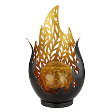 Solární svítidlo kov matně černá, kov zlaté ozdobné děrování, černý plast, imitace praskání jantarového skla, vypínač, součástí balení baterie 2/3 AAA 300mAh 1,2V, IP44, DxŠxV:165x125x265mm, včetně LED 0,06W 3,2V, 3000K