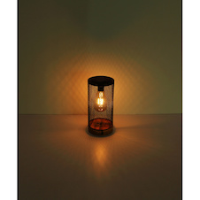 Solární svítidlo přírodní dřevo, matný černý plast, matná černá kovová síťka, průhledný plast, vypínač, baterie součástí balení AA 200mAh 1,2V, IP44, Ø120mm, V:255mm, vč.LED 0,06W 3V, 3000K