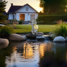 Solární svítidlo, plast šedý matný, skleněná koule čirá s efektem prasklého skla, vypínač, baterie AAA 300mAh 1,2V, IP44, drak, DxŠxVxH:19x13,5x27,5cm, včetně LED 0,024W 3V 3000K