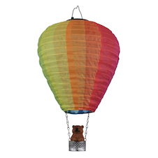 Solární svítidlo, plastové stříbrné, plastové hnědé, textilní barevné, kovové černé matné, vypínač, ohňový efekt, baterie AA 600mAh 3V, IP44, ø:27cm, V:44cm, včetně 24xLED 0,06W 3V 1800K