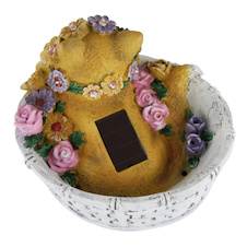 Solární svítidlo, plast barevný matný, vypínač, baterie součástí balení AA 300mAh 1,2V, IP44, DxŠxV: 177x155x153mm, včetně 8x LED 0,08W 1,2V, 3500K