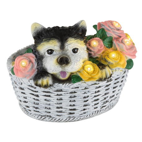 Solární svítidlo, plast barevný matný, vypínač, baterie součástí balení AA 300mAh 1,2V, IP44, DxŠxV: 185x158x135mm, včetně 8x LED 0,08W 1,2V, 3500K