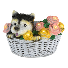 Solární svítidlo, plast barevný matný, vypínač, baterie součástí balení AA 300mAh 1,2V, IP44, DxŠxV: 185x158x135mm, včetně 8x LED 0,08W 1,2V, 3500K