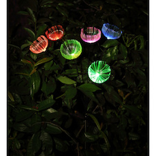 Solární svítidlo z nerezavějící oceli, plast černý matný, plast průhledný, posuvný vypínač, RGB změna barvy, baterie součástí balení AA 300mAh 1,2V, IP44, V: 700 mm, včetně 6x RGB LED 0,1W 1,2V