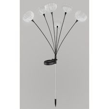 Solární svítidlo z nerezavějící oceli, plast černý matný, plast průhledný, posuvný vypínač, RGB změna barvy, baterie součástí balení AA 300mAh 1,2V, IP44, V: 700 mm, včetně 6x RGB LED 0,1W 1,2V