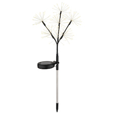 Solární svítidlo z nerezavějící oceli, plast černý matný, plast čirý, posuvný vypínač, baterie součástí balení AA 600mAh 1,2V, IP44, ø: 250mm, V: 600mm, včetně 140x LED 0,06W 3V, 3500K