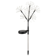 Solární svítidlo z nerezavějící oceli, plast černý matný, plast čirý, posuvný vypínač, baterie součástí balení AA 600mAh 1,2V, IP44, ø: 250mm, V: 600mm, včetně 140x LED 0,06W 3V, 3500K