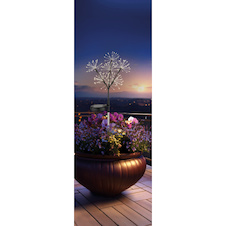 Solární svítidlo z nerezavějící oceli, plast černý matný, plast čirý, posuvný vypínač, baterie součástí balení AA 600mAh 1,2V, IP44, ø: 250mm, V: 600mm, včetně 140x LED 0,06W 3V, 3500K