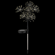 Solární svítidlo z nerezavějící oceli, plast černý matný, plast čirý, posuvný vypínač, baterie součástí balení AA 600mAh 1,2V, IP44, ø: 250mm, V: 600mm, včetně 140x LED 0,06W 3V, 3500K