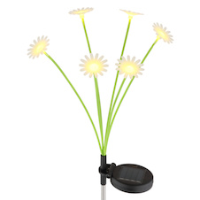 Solární svítidlo z nerezavějící oceli, plast černý matný, plast zelený, bílý, žlutý, posuvný vypínač, baterie součástí balení AA 600mAh 1,2V, IP44, ø: 200mm, V: 700mm, včetně 6x LED 0,06W 3V, 3500K