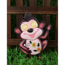 Solární svítidlo kovové hnědé/vícebarevné matné, plast černý matný, vypínač, baterie součástí balení AAA 300mAh 1.2V, IP44, DxŠxV: 185x80x230mm, včetně 104x LED 0.06W 3V, 3000K