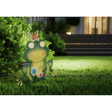 Solární svítidlo, kov, zelený matný, vícebarevný, plast černý matný, vypínač, baterie součástí balení AAA 300mAh 1.2V, IP44, DxŠxV: 215x80x220mm, včetně 104x LED 0.06W 3V, 3000K