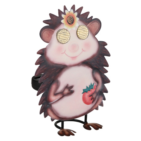 Solární svítidlo kovové hnědé/vícebarevné matné, plast černý matný, vypínač, baterie součástí balení AAA 300mAh 1,2V, IP44, DxŠxV: 170x80x220mm, včetně 104x LED 0,06W 3V, 3000K