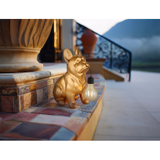 Solární svítidlo, plast zlatý/černý/jantar matný, vypínač, baterie součástí balení AA 300mAh 1,2V, IP44, DxŠxV: 240x120x245mm, včetně LED 0,06W 3V, 3000K