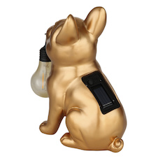 Solární svítidlo, plast zlatý/černý/jantar matný, vypínač, baterie součástí balení AA 300mAh 1,2V, IP44, DxŠxV: 240x120x245mm, včetně LED 0,06W 3V, 3000K