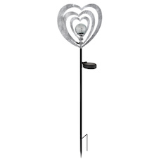 Solární svítidlo, kov stříbrno šedý/černý, plast černý matný, čirá koule s efektem popraskaného skla, posuvný vypínač, baterie součástí balení AAA 300mAh 1.2V, IP44, DxŠxV: 280x60x820mm, včetně LED 0.06W 3V, 3000K