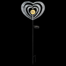 Solární svítidlo, kov stříbrno šedý/černý, plast černý matný, čirá koule s efektem popraskaného skla, posuvný vypínač, baterie součástí balení AAA 300mAh 1.2V, IP44, DxŠxV: 280x60x820mm, včetně LED 0.06W 3V, 3000K