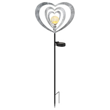 Solární svítidlo, kov stříbrno šedý/černý, plast černý matný, čirá koule s efektem popraskaného skla, posuvný vypínač, baterie součástí balení AAA 300mAh 1.2V, IP44, DxŠxV: 280x60x820mm, včetně LED 0.06W 3V, 3000K