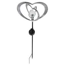 Solární svítidlo, kov stříbrno šedý/černý, plast černý matný, čirá koule s efektem popraskaného skla, posuvný vypínač, baterie součástí balení AAA 300mAh 1.2V, IP44, DxŠxV: 280x60x820mm, včetně LED 0.06W 3V, 3000K