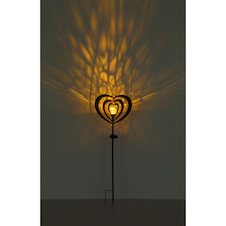 Solární svítidlo, kov, imitace rzi, kov černý, plast černý matný, jantarová koule s efektem popraskaného skla, posuvný vypínač, baterie součástí balení AAA 300mAh 1,2V, IP44, DxŠxV: 280x60x820mm, včetně LED 0,06W 3V, 3000K