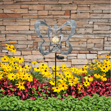 Solární svítidlo, kov stříbrno šedý/černý, plast černý matný, čirá koule s efektem popraskaného skla, posuvný vypínač, baterie součástí balení AAA 300mAh 1.2V, IP44, DxŠxV: 380x60x830mm, včetně LED 0.06W 3V, 3000K