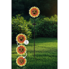 Solární svítidlo, kov černý/zelený/žlutý matný, plast černý matný, vypínač, baterie součástí balení AAA 600mAh 1,2V, IP44, DxŠxV: 190x60x1000mm, včetně 200x LED 0,06W 3V, 3000K