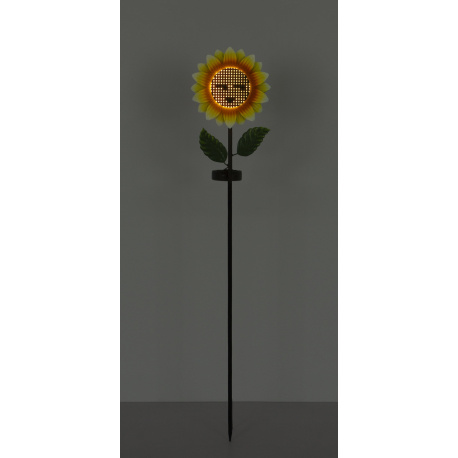 Solární svítidlo, kov černý/zelený/žlutý matný, plast černý matný, vypínač, baterie součástí balení AAA 600mAh 1,2V, IP44, DxŠxV: 190x60x1000mm, včetně 200x LED 0,06W 3V, 3000K