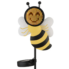 Solární svítidlo, kov bílý/žlutý/černý matný, plast černý matný, vypínač, baterie součástí balení AAA 600mAh 1,2V, IP44, DxŠxV: 155x50x800mm, včetně 200x LED 0,06W 3V, 3000K