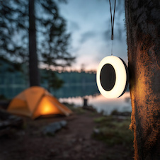 Solární svítidlo z nerezavějící oceli černé, plast satinovaný, textil černý, dotykové zapnutí/vypnutí, stmívač, USB výstup, 5 stupňů jasu přepínání, CR18650 2200mAh 3,7V, IP54, ø:125mm,V:27,5mm, LED 3W 3,7V, zdroj 330lm, výstup 200lm, 3000K