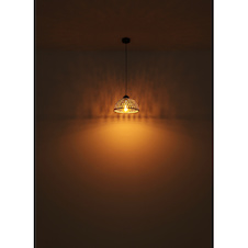 Stolní svítidlo kov černý matný, bambus, přírodní barva, kolébkový vypínač na kabelu, Ø:250mm, V:370mm, délka kabelu 1500mm, bez žárovky 1x E27 LED 15W 230V