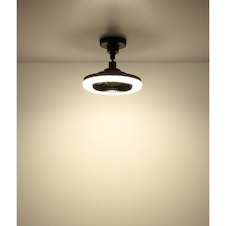 Stropní ventilátor, plast černý/bílý/kouřový, stmívatelný, více rychlostí pomocí nástěnného vypínače, paměť, dálkové ovládání, do 5m², chladící účinek, Ø:25,8cm, LED 20W 230V, zdroj 270-2290lm, výstup 100-1030lm, CCT 3000-6500K
