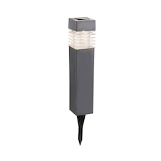 Solární svítidlo, plast šedý, plast satinovaný, 4 ks set, IP44, vypínač, včetně AA 200mAh 1.2V, DxŠxV:58x58x385 včetně 1xLED 0,06W 3,2V, teplá bílá
