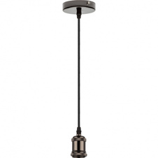 Závěsné svítidlo, černý chrom, černá textílie, Ø 100, V:1100, bez žárovky 1xE27, max. 60W 230V.