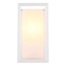 Venkovní svítidlo, matný bílý hliník, plast se satinovanou povrchovou úpravou, IP44, ŠxV:13x25cm, H:12cm, bez žárovky 1x E27, 60W 230V
