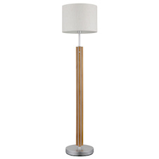 Stolní lampa, hnědý kov, dřevo, textil, dotykové zapnutí/vypnutí, dotykový stmívač, samostatný vypínač, Ø:35cm, V:14,5cm, bez žárovky 1x E27, max. 25W 230V, včetně LED 21W 230V, 2490 lm zdroj, 1500 lm výstup, 2700K