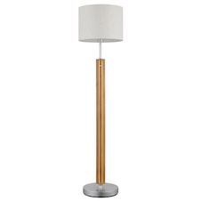 Stolní lampa, hnědý kov, dřevo, textil, dotykové zapnutí/vypnutí, dotykový stmívač, samostatný vypínač, Ø:35cm, V:14,5cm, bez žárovky 1x E27, max. 25W 230V, včetně LED 21W 230V, 2490 lm zdroj, 1500 lm výstup, 2700K