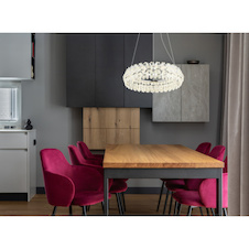 Závěsné svítidlo, chromovaný kov, průhledné krystaly K9, Ø:60cm, V:150cm, včetně LED 50W 230V, zdroj 6210lm, výstup 4460lm, 4000K