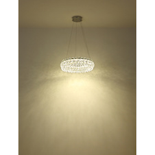 Závěsné svítidlo, chromovaný kov, průhledné krystaly K9, Ø:60cm, V:150cm, včetně LED 50W 230V, zdroj 6210lm, výstup 4460lm, 4000K