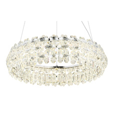Závěsné svítidlo, chromovaný kov, průhledné krystaly K9, Ø:60cm, V:150cm, včetně LED 50W 230V, zdroj 6210lm, výstup 4460lm, 4000K