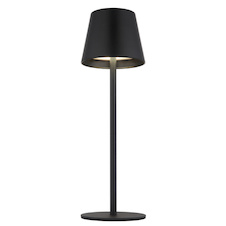 Stolní lampa, kov/plast černý/bílý, dotek. zap/vyp/stmívání, USB-A 2.0 - USB-C; aku CR18650 1800mAh 3,7V, IP54, nastavitelná výška, jako nástavec na láhev (součást balení), Ø:11,5cm, V:36cm, 3W LED, zdroj 300lm, výstup 200lm, CCT3000/4000/5000K