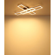 Stropní svítidlo, černý plast, černý plast, bílý plast, nastavitelné, DxŠxV:80x60x7,5cm, délka kabelu 13cm, včetně LED 55W 230V, zdroj 6150lm, výstup 2950lm, 3000K