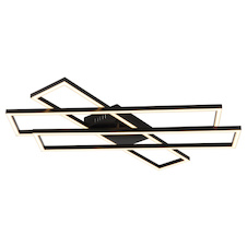 Stropní svítidlo, černý plast, černý plast, bílý plast, nastavitelné, DxŠxV:80x60x7,5cm, délka kabelu 13cm, včetně LED 55W 230V, zdroj 6150lm, výstup 2950lm, 3000K