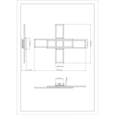 Stropní svítidlo, černý plast, černý plast, bílý plast, nastavitelné, DxŠxV:80x60x7,5cm, délka kabelu 13cm, včetně LED 55W 230V, zdroj 6150lm, výstup 2950lm, 3000K