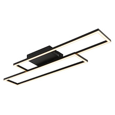 Stropní svítidlo, černý plast, černý plast, bílý plast, nastavitelné, DxŠxV:80x22x5,5cm, včetně LED 30W 230V, 3650lm zdroj, 1700lm výstup, 3000K
