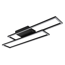 Stropní svítidlo, černý plast, černý plast, bílý plast, nastavitelné, DxŠxV:80x22x5,5cm, včetně LED 30W 230V, 3650lm zdroj, 1700lm výstup, 3000K