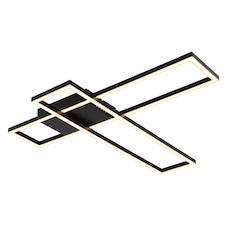 Stropní svítidlo, černý plast, černý plast, bílý plast, nastavitelné, DxŠxV:80x22x5,5cm, včetně LED 30W 230V, 3650lm zdroj, 1700lm výstup, 3000K
