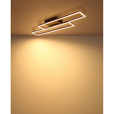 Stropní svítidlo, černý plast, černý plast, bílý plast, nastavitelné, DxŠxV:80x22x5,5cm, včetně LED 30W 230V, 3650lm zdroj, 1700lm výstup, 3000K