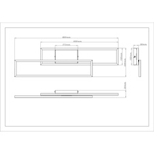Stropní svítidlo, černý plast, černý plast, bílý plast, nastavitelné, DxŠxV:80x22x5,5cm, včetně LED 30W 230V, 3650lm zdroj, 1700lm výstup, 3000K